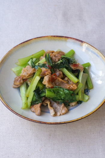 豚肉と小松菜の中華風炒め