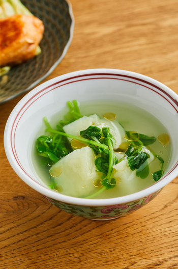 豆苗とじゃがいものスープ