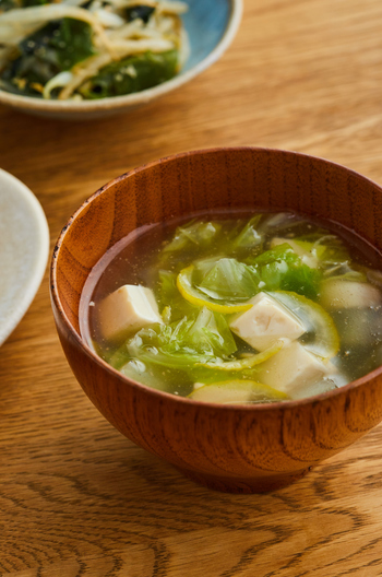 豆腐と白菜のゆず風味スープ