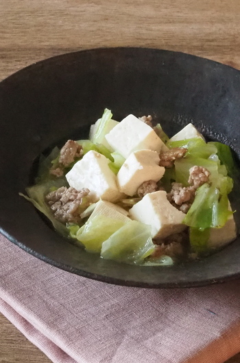 豆腐とキャベツのとろとろ生姜炒め