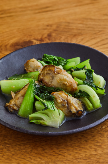 牡蠣とチンゲン菜のオイスターソース炒め