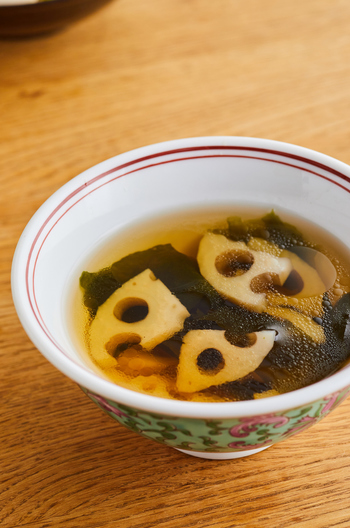 れんこんとわかめのスープ