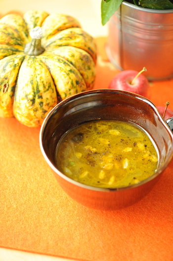 押し麦のカレースープ たっぷり生姜風味
