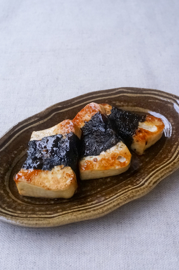 海苔巻き豆腐の甘辛焼き