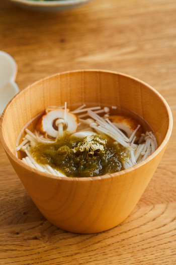 ちくわとえのきのとろろ昆布汁