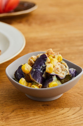 ツナとなすのカレー風味サラダ