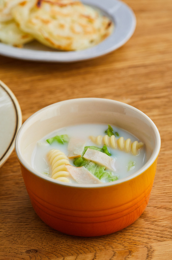 ハムとマカロニのミルクスープ