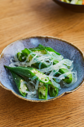 オクラと春雨の塩炒め