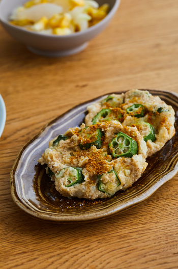 トースターで手軽に オクラのカレーチーズ焼き