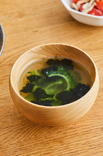 加熱いらず ゴーヤーと海苔の冷やし汁