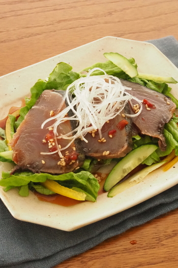 かつおのたたきのピリ辛サラダ