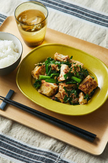 にらと豆腐のおかか炒め