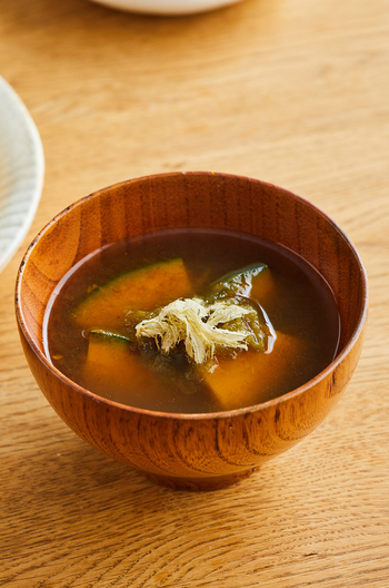 かぼちゃととろろ昆布のスープ