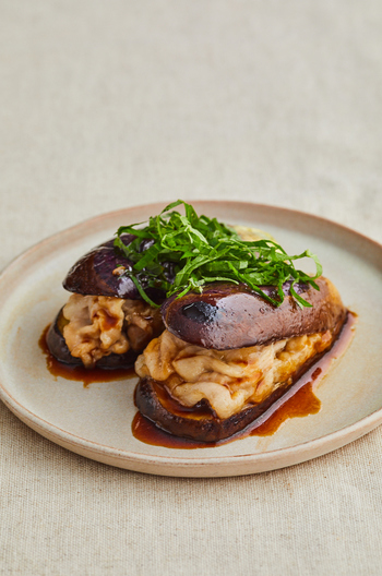 なすの豚肉はさみ照り焼き