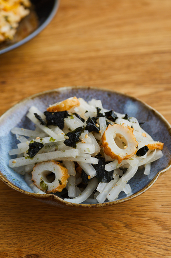 大根とちくわの海苔ナムル