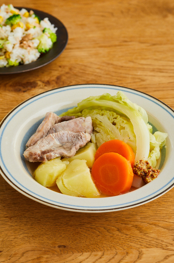 即席塩豚で作るポトフ