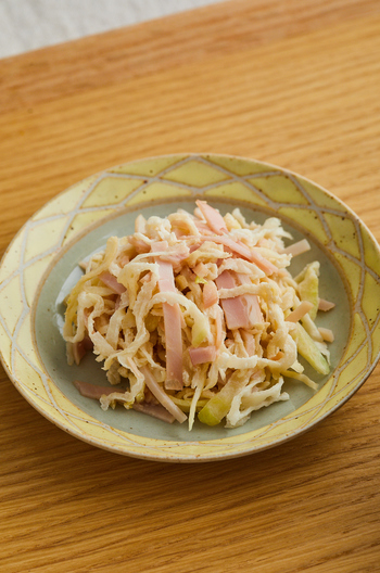 切り干し大根とハムのマヨぽんあえ