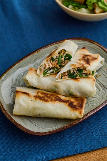 お手軽 ツナとにらの焼き春巻き