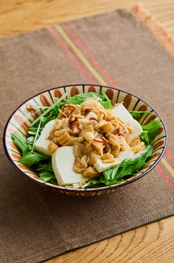 豆腐のきのこドレッシングサラダ