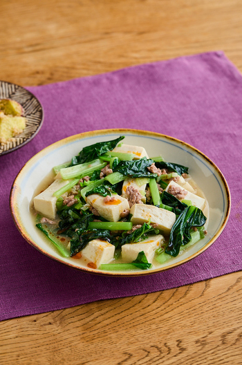 小松菜の麻婆豆腐