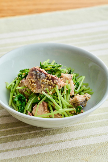 さば缶と豆苗の中華サラダ