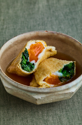 油揚げと卵の甘辛袋煮