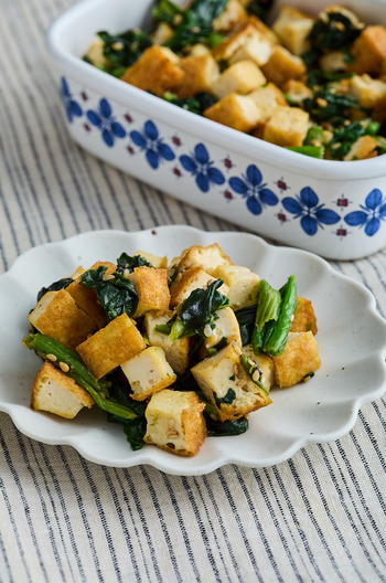 厚揚げとほうれん草のふりかけ