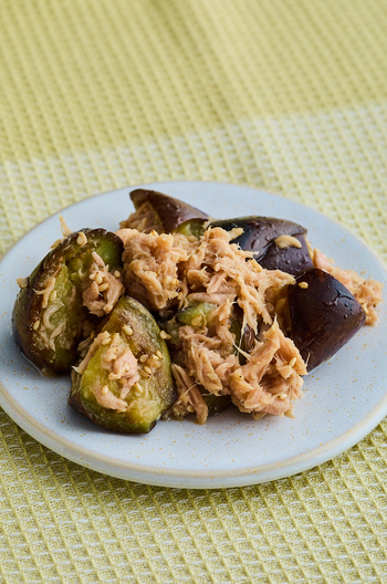 なすとツナのぽん酢あえ