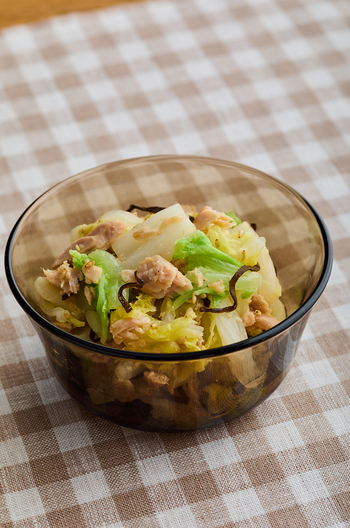 白菜とツナの塩昆布サラダ