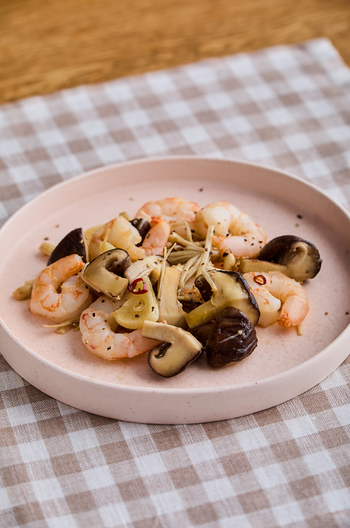 きのこガーリックシュリンプ