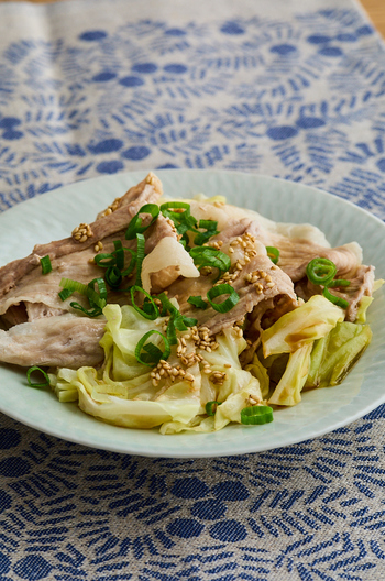 豚肉とキャベツのぽん酢蒸し
