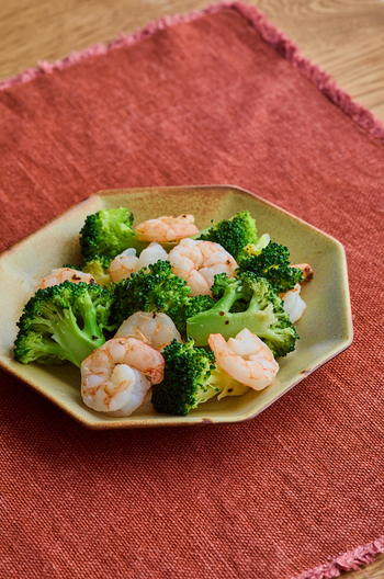 えびとブロッコリーの塩炒め