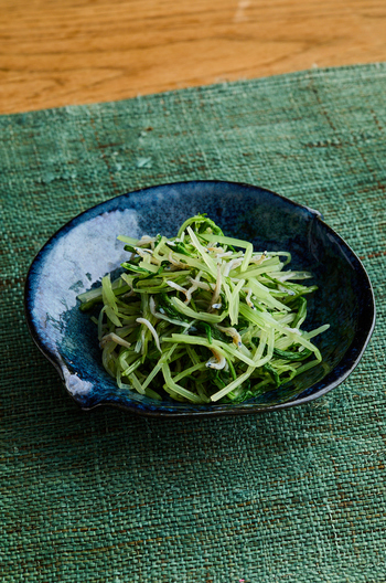 水菜とじゃこの酢の物