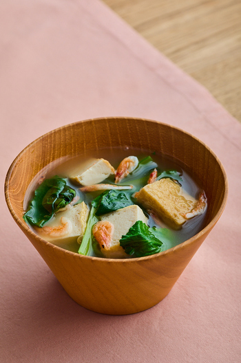 桜えびと小松菜のすまし汁
