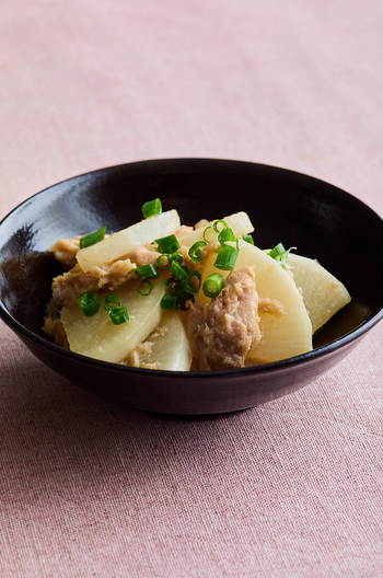 大根とツナのめんつゆ煮