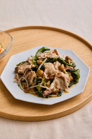 豚肉とわかめの中華蒸し