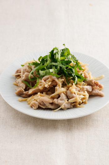 豚肉とえのきの塩麹炒め