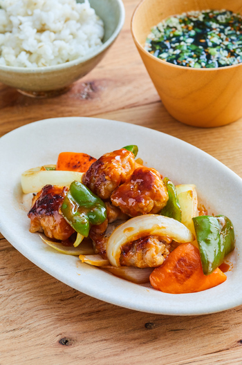 豚もも肉で作る　揚げない酢豚