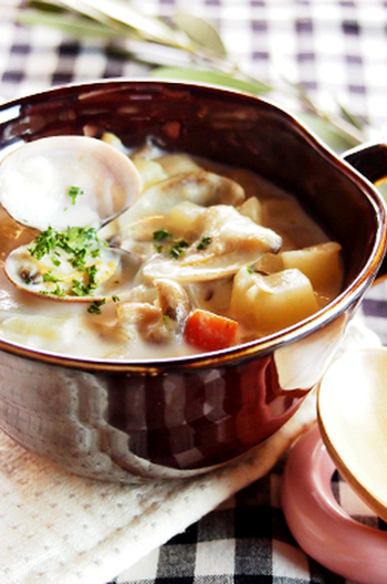 旨みがぎゅっ 簡単あさりチャウダー