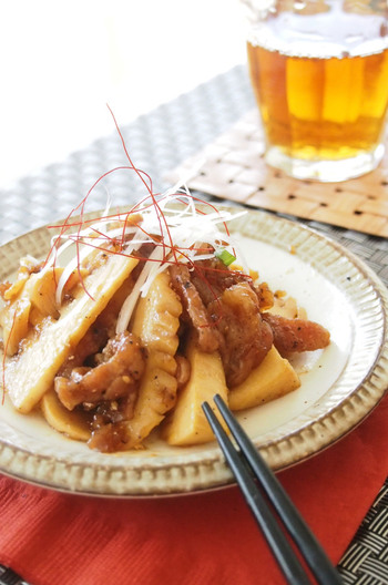 豚肉とたけのこのピリッと甘辛炒め