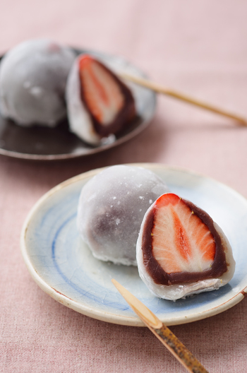 いちご大福 白玉粉をレンジでチン