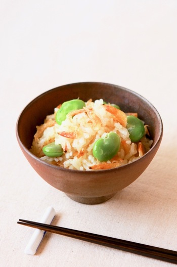 桜海老とそら豆のご飯