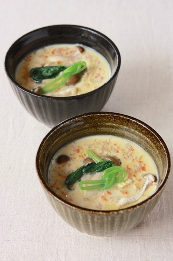 ひき肉の豆乳茶碗蒸し