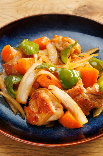 ごろごろ野菜の 揚げないさっぱり酢鶏