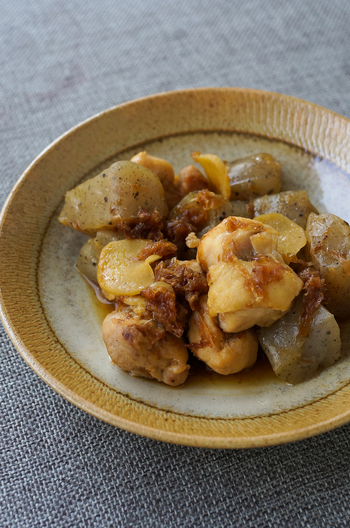 こんにゃくと鶏肉のうま煮
