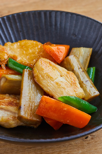 鶏むね肉で やわらか鶏ごぼう