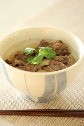 しいたけとごぼうでおいしく減塩 牛丼