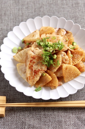 大根が主役 豚の生姜焼き