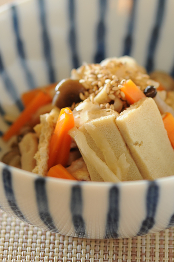 切り干し大根と高野豆腐の煮物