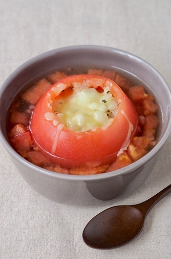 トマトのカプレーゼスープ